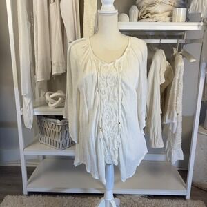 Style & Co. Cream Blouse with Lace Detail